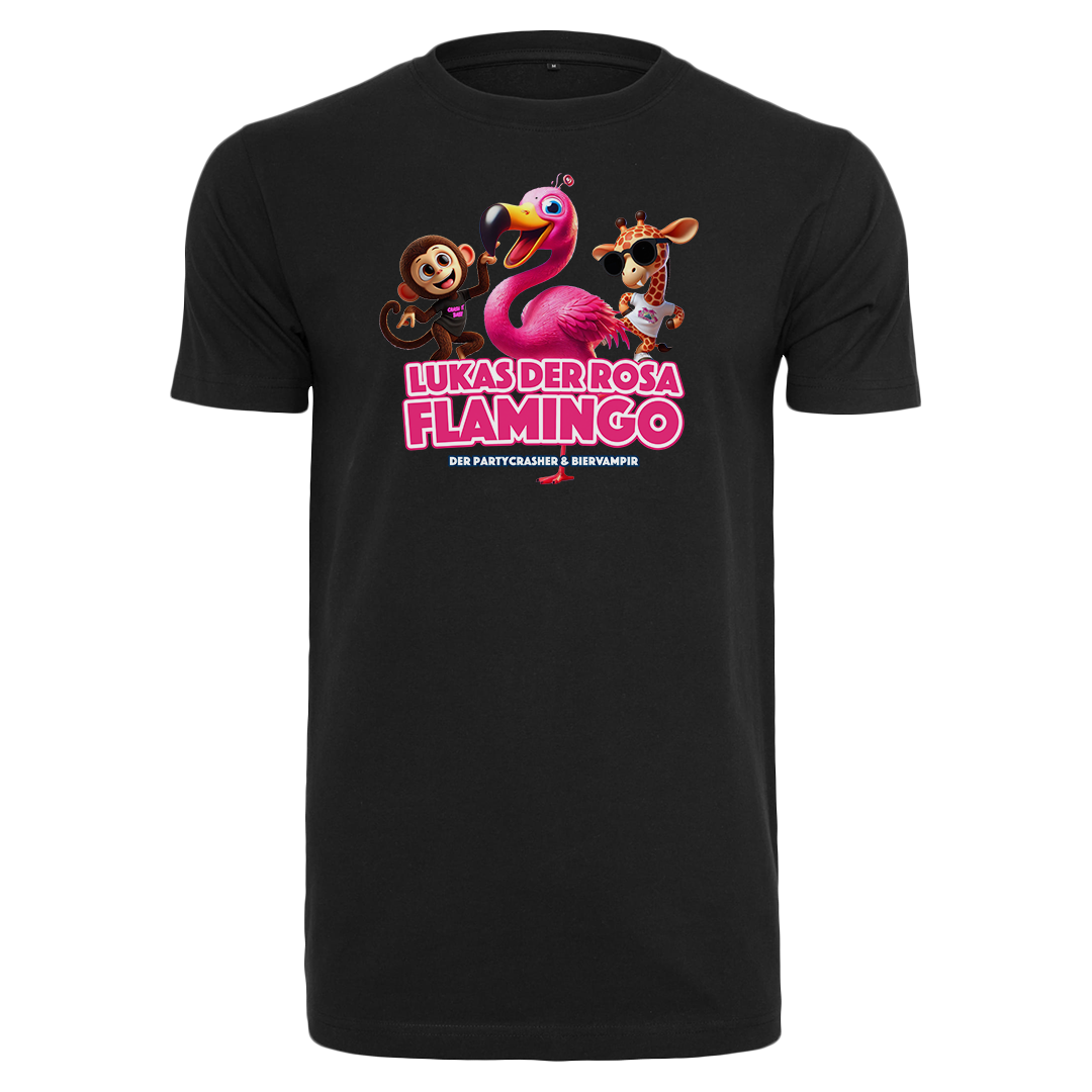 Partycrasher & Biervampir - Lukas der Rosa Flamingo Shirt [schwarz] 