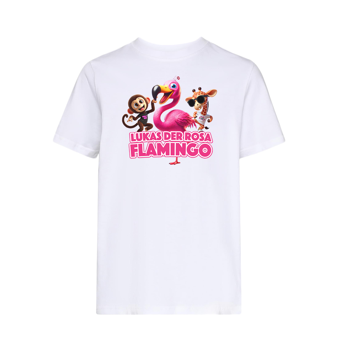 Partycrasher & Biervampir - Lukas der Rosa Flamingo - KIDS Shirt [weiß]